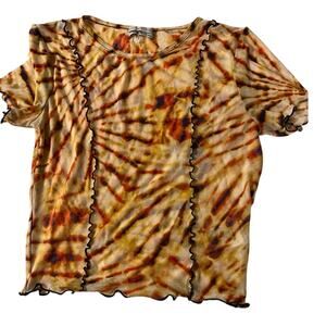 Urban  Outfitters Tie-dye mesh Crop Top size Small